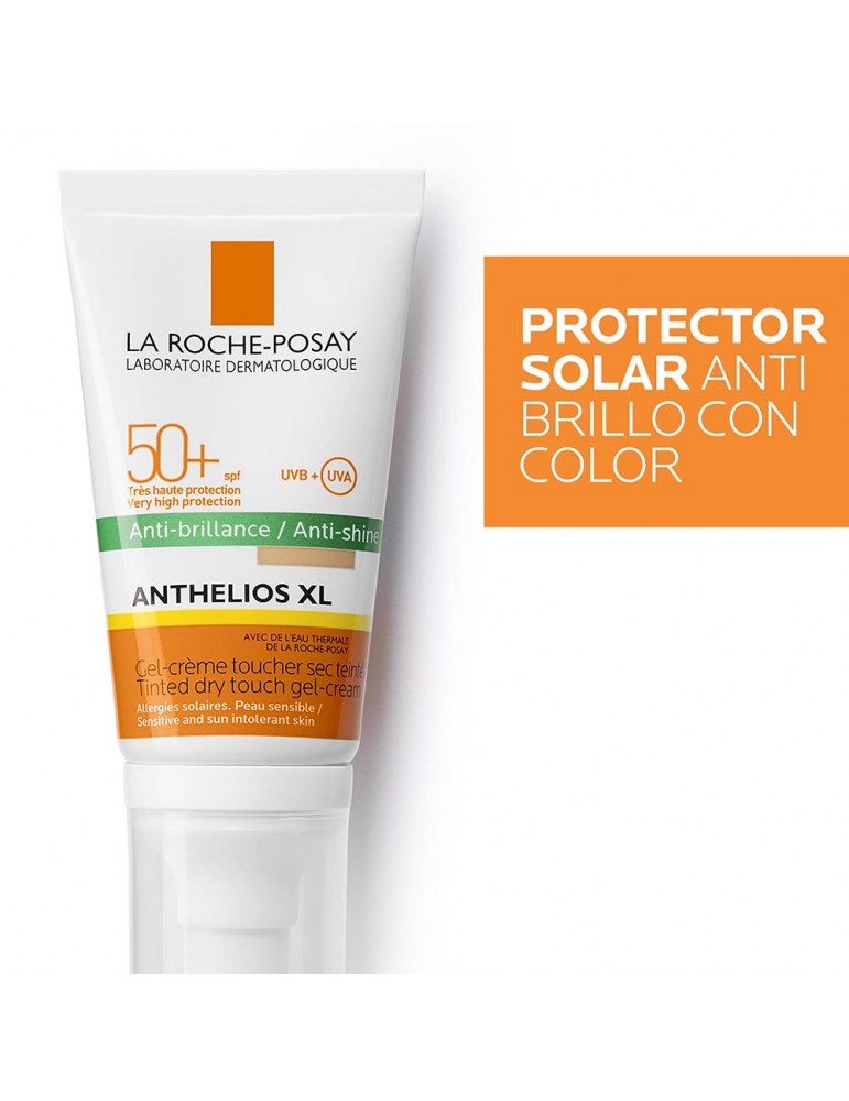 Protector Solar Anti Brillo Anthelios Gel toque seco 50 ml FPS 50+ Con Color|La Roche Posay